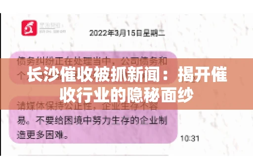 长沙催收被抓新闻：揭开催收行业的隐秘面纱