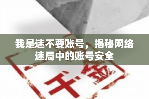 我是迷不要账号，揭秘网络迷局中的账号安全