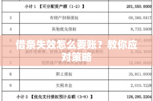 借条失效怎么要账？教你应对策略