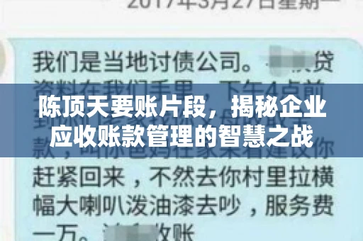 陈顶天要账片段，揭秘企业应收账款管理的智慧之战