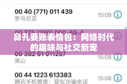 鼻孔要账表情包:网络时代的趣味与社交新宠 鼻孔要账表情包:网络时代的趣味与社交新宠