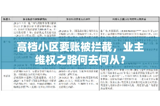 高档小区要账被拦截,业主维权之路何去何从? 高档小区要账被拦截,业主维权之路何去何从?
