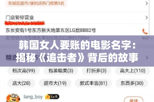 韩国女人要账的电影名字:揭秘《追击者》背后的故事 韩国女人要账的电影名字:揭秘《追击者》背后的故事