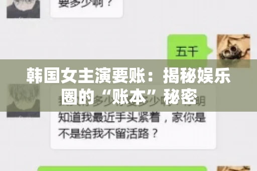 韩国女主演要账:揭秘娱乐圈的“账本”秘密 韩国女主演要账:揭秘娱乐圈的“账本”秘密