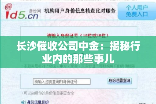 长沙催收公司中金:揭秘行业内的那些事儿 长沙催收公司中金:揭秘行业内的那些事儿