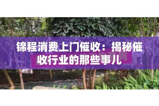 锦程消费上门催收：揭秘催收行业的那些事儿