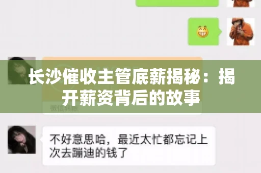 长沙催收主管底薪揭秘：揭开薪资背后的故事